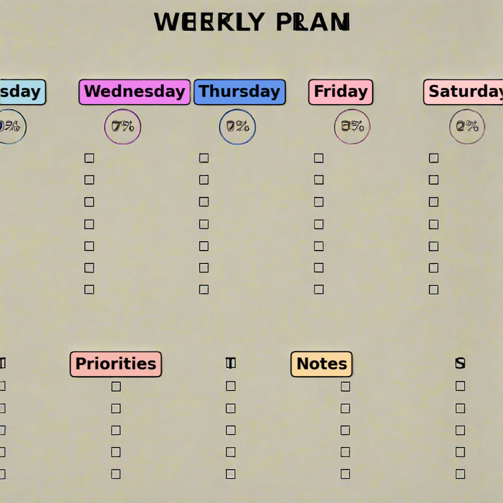 Digital Weekly Planner - Excel Template